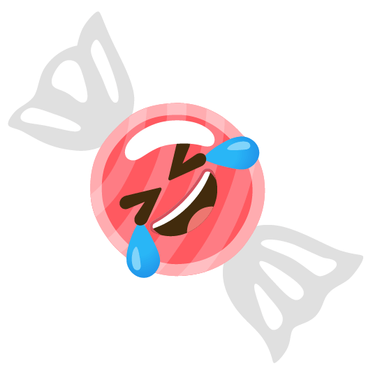 candy rolling on the floor laughing