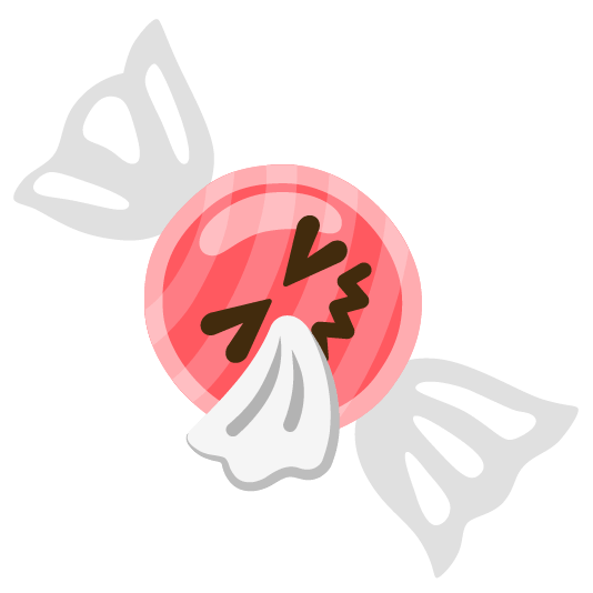 candy sneezing face