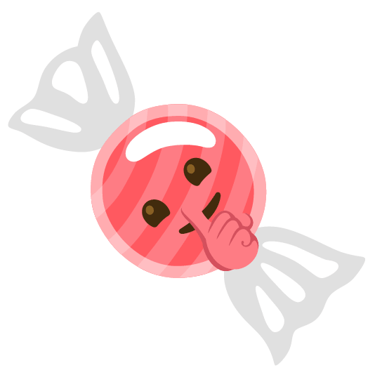 candy shushing face