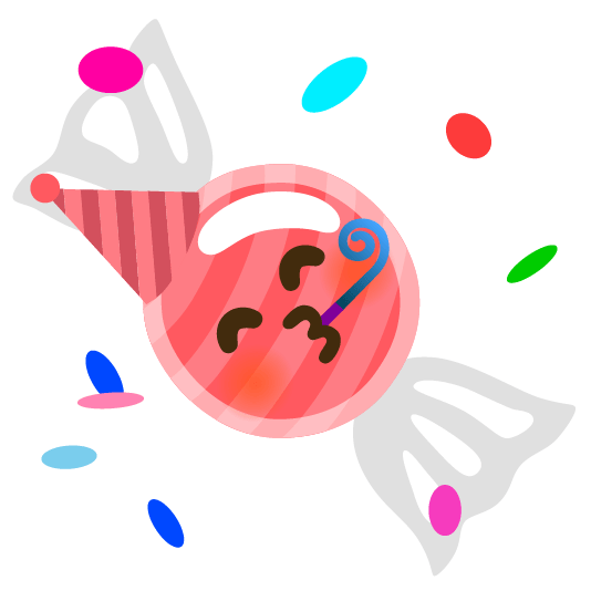 candy partying face