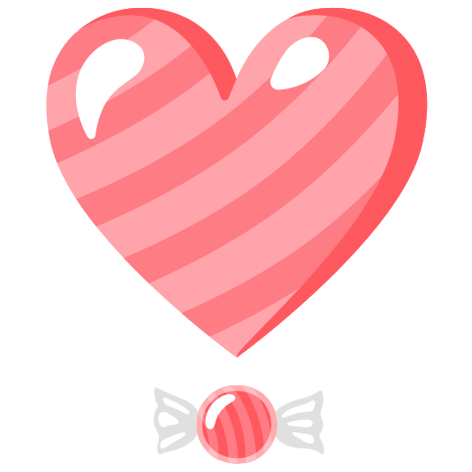 candy heavy heart exclamation mark ornament
