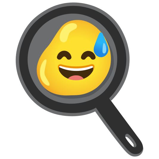 fried egg sweat smile