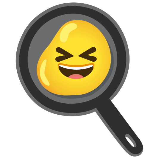 fried egg laughing
