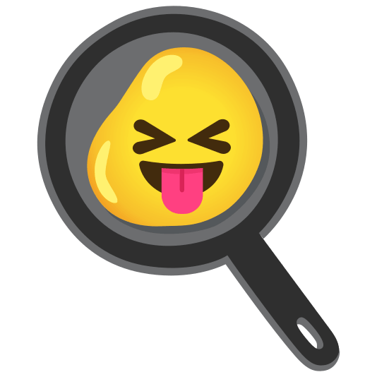 fried egg stuck out tongue closed eyes