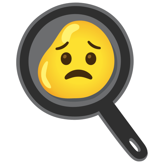 fried egg worried
