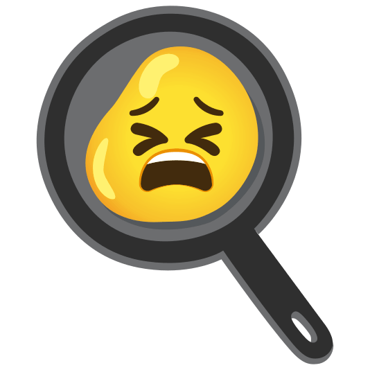 fried egg tired face