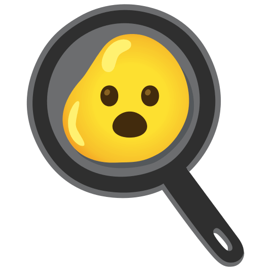 fried egg open mouth