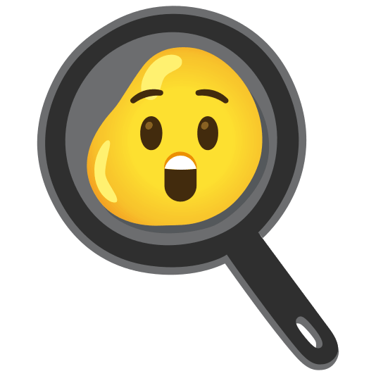 fried egg astonished