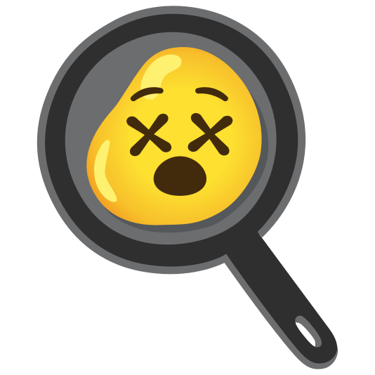 fried egg dizzy face