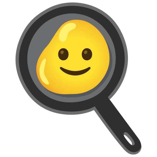 fried egg slightly smiling face