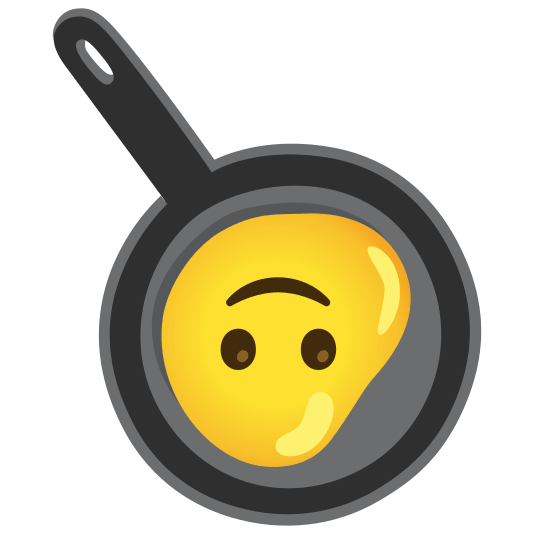 fried egg upside down face