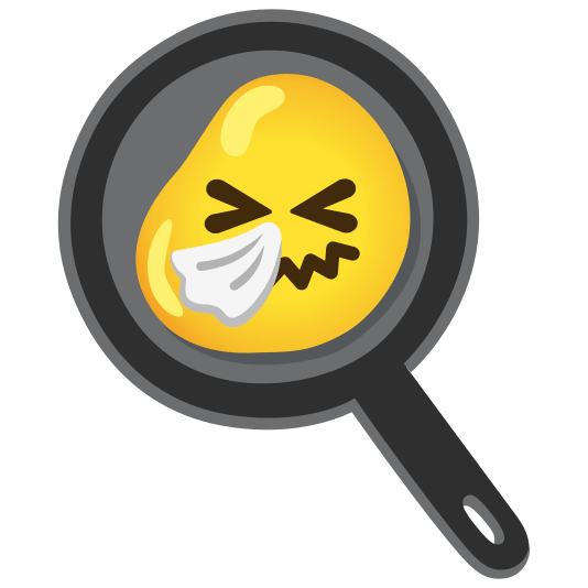 fried egg sneezing face