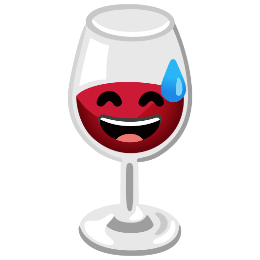 wine glass sweat smile