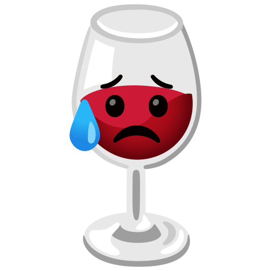wine glass disappointed relieved