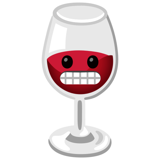 wine glass grimacing