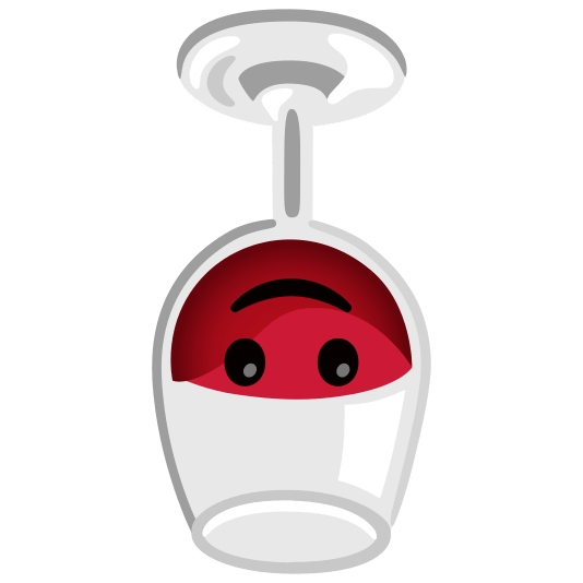 wine glass upside down face