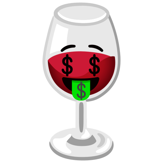 wine glass money mouth face