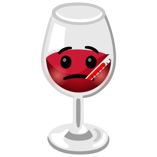 wine glass face with thermometer
