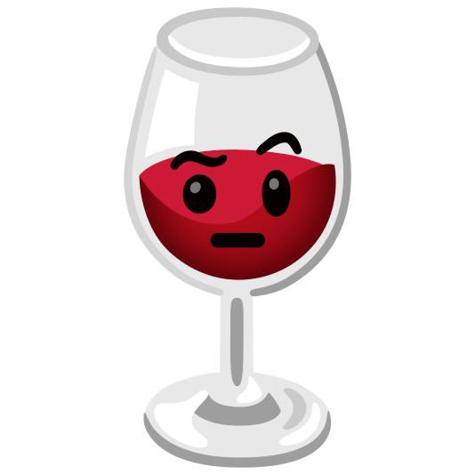 wine glass face with raised eyebrow
