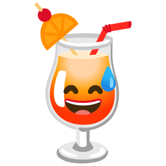 tropical drink sweat smile