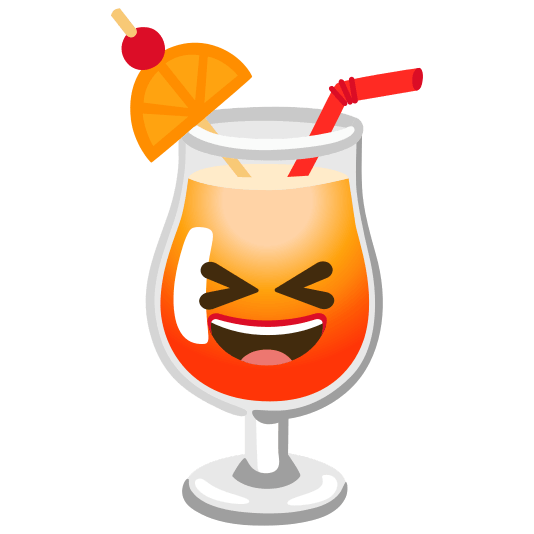 tropical drink laughing