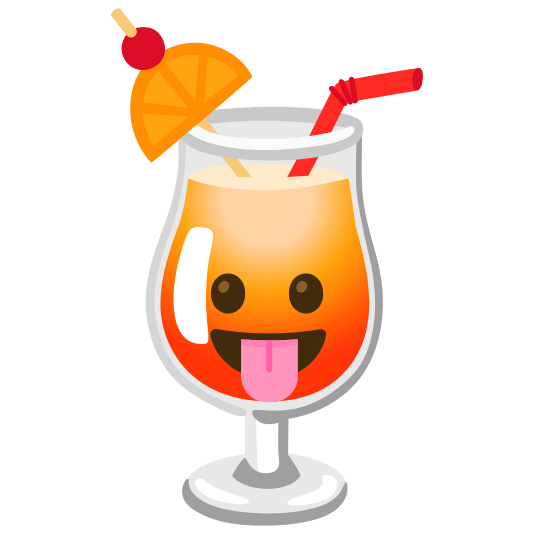 tropical drink stuck out tongue