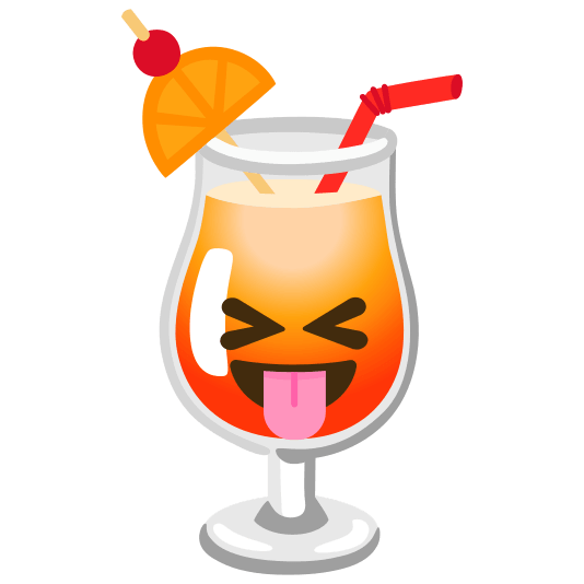 tropical drink stuck out tongue closed eyes