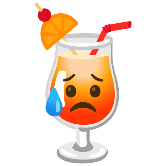 tropical drink disappointed relieved