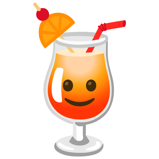 tropical drink slightly smiling face