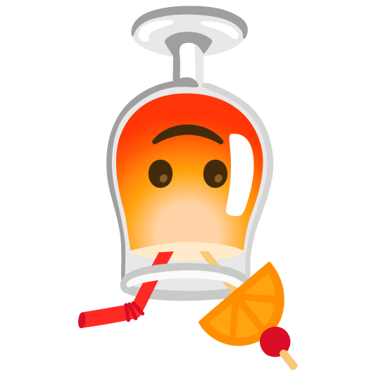 tropical drink upside down face