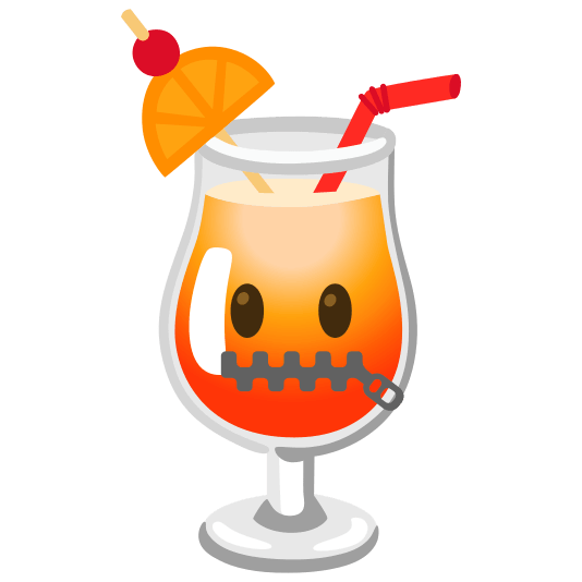 tropical drink zipper mouth face