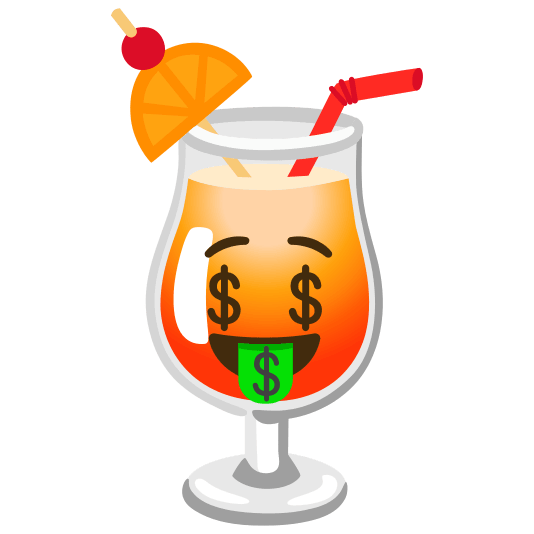 tropical drink money mouth face