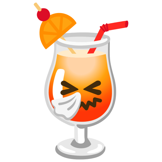 tropical drink sneezing face