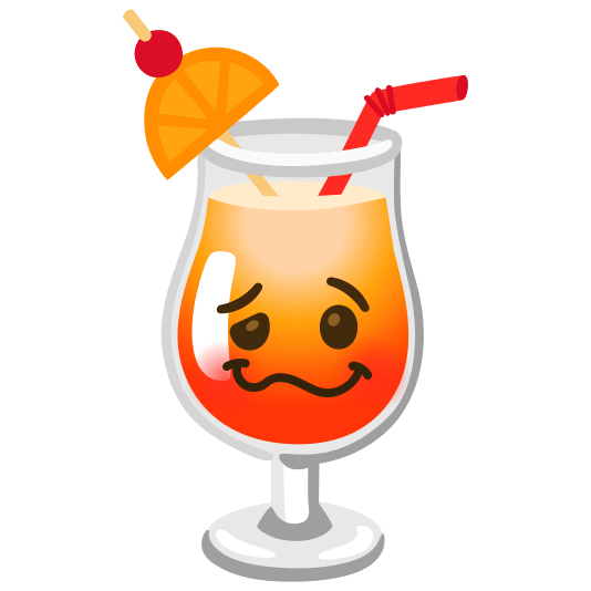 tropical drink woozy face