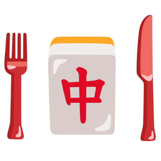 knife fork plate mahjong