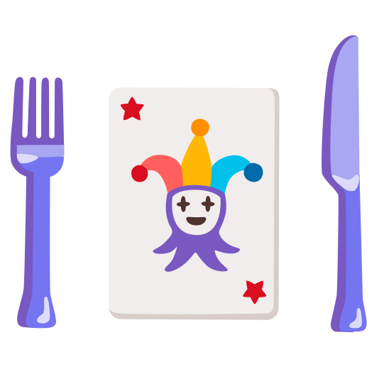 knife fork plate black joker
