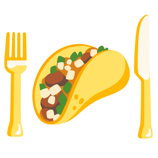 knife fork plate taco