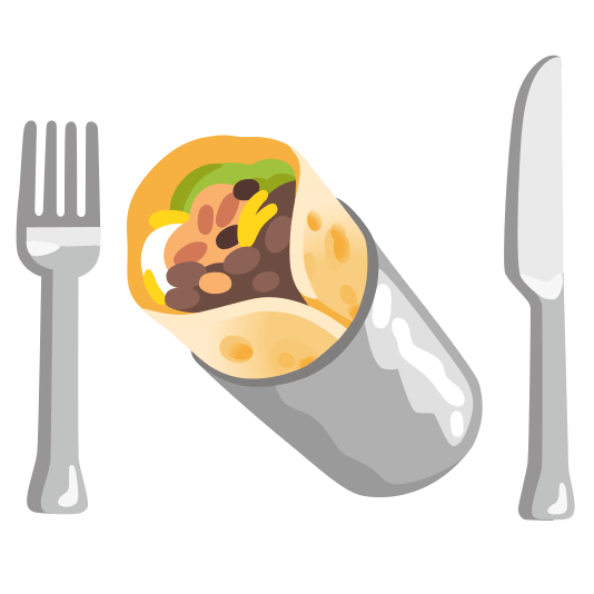 knife fork plate burrito