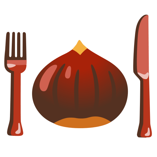 knife fork plate chestnut