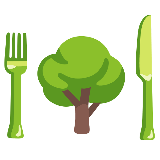 knife fork plate deciduous tree