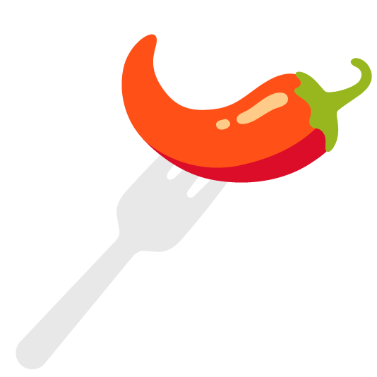 knife fork plate hot pepper