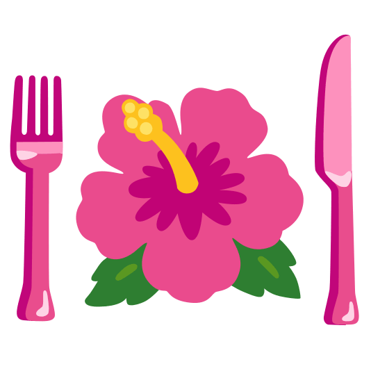 knife fork plate hibiscus