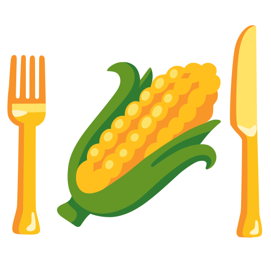 knife fork plate corn