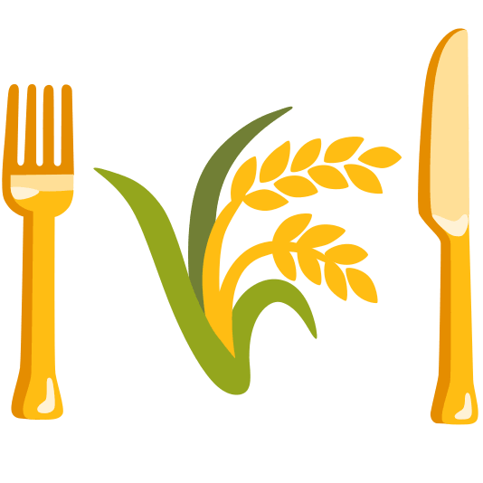 knife fork plate ear of rice