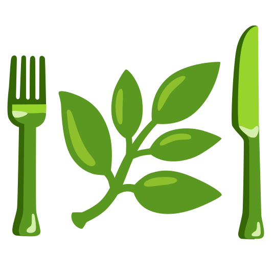 knife fork plate herb