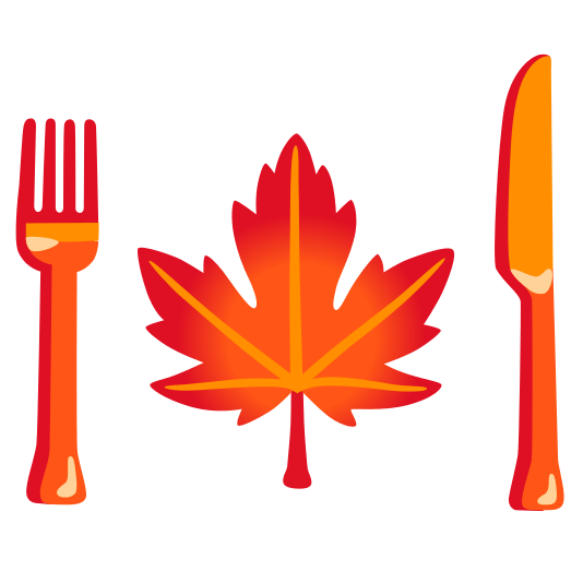 knife fork plate maple leaf