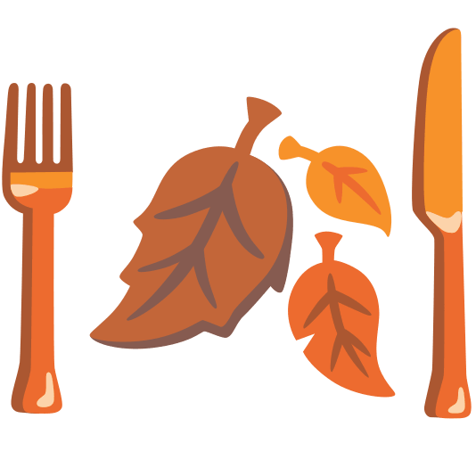 knife fork plate fallen leaf