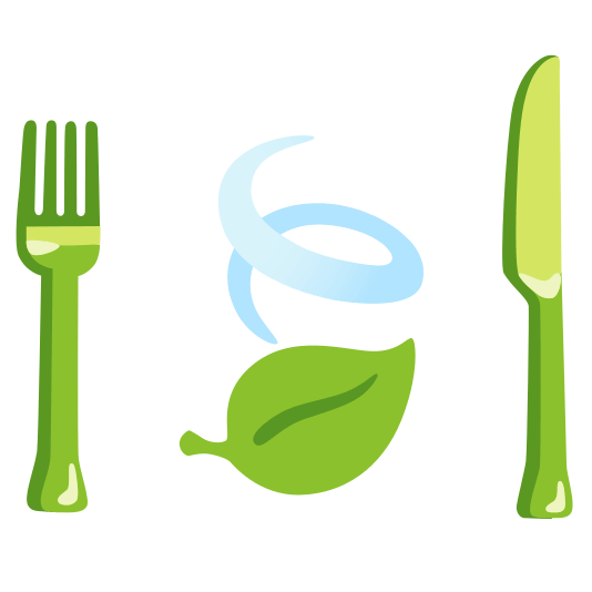 knife fork plate leaves