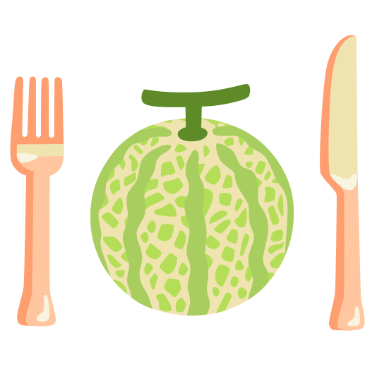 knife fork plate melon