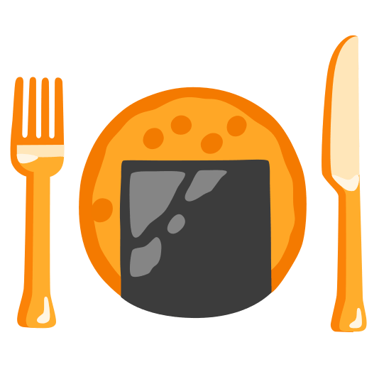 knife fork plate rice cracker